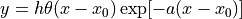 y = h\theta(x-x_0)\exp[-a(x-x_0)]